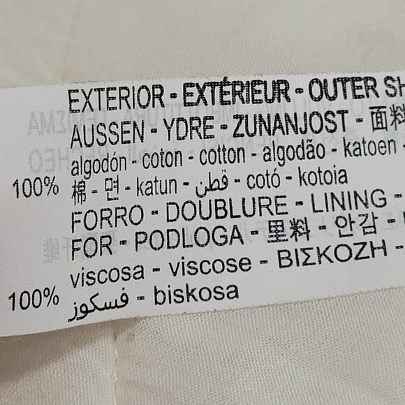 Zara Ivory Cream Quilted Cotton Buttoned Collarless Pockets Jacket Size Small S - Picture 4 of 16